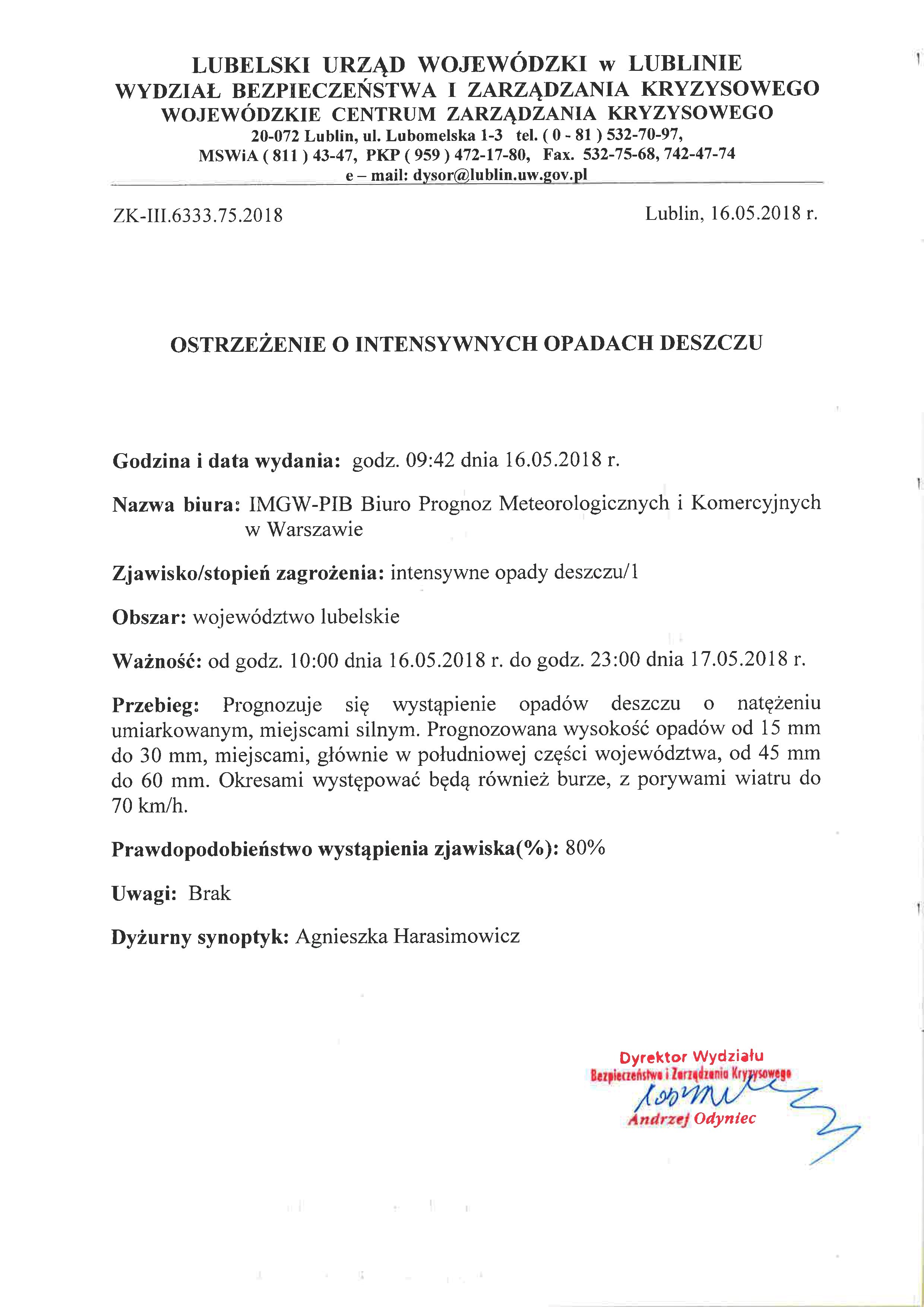Intensywne opady deszczu z 16.05.2018 r. page 0