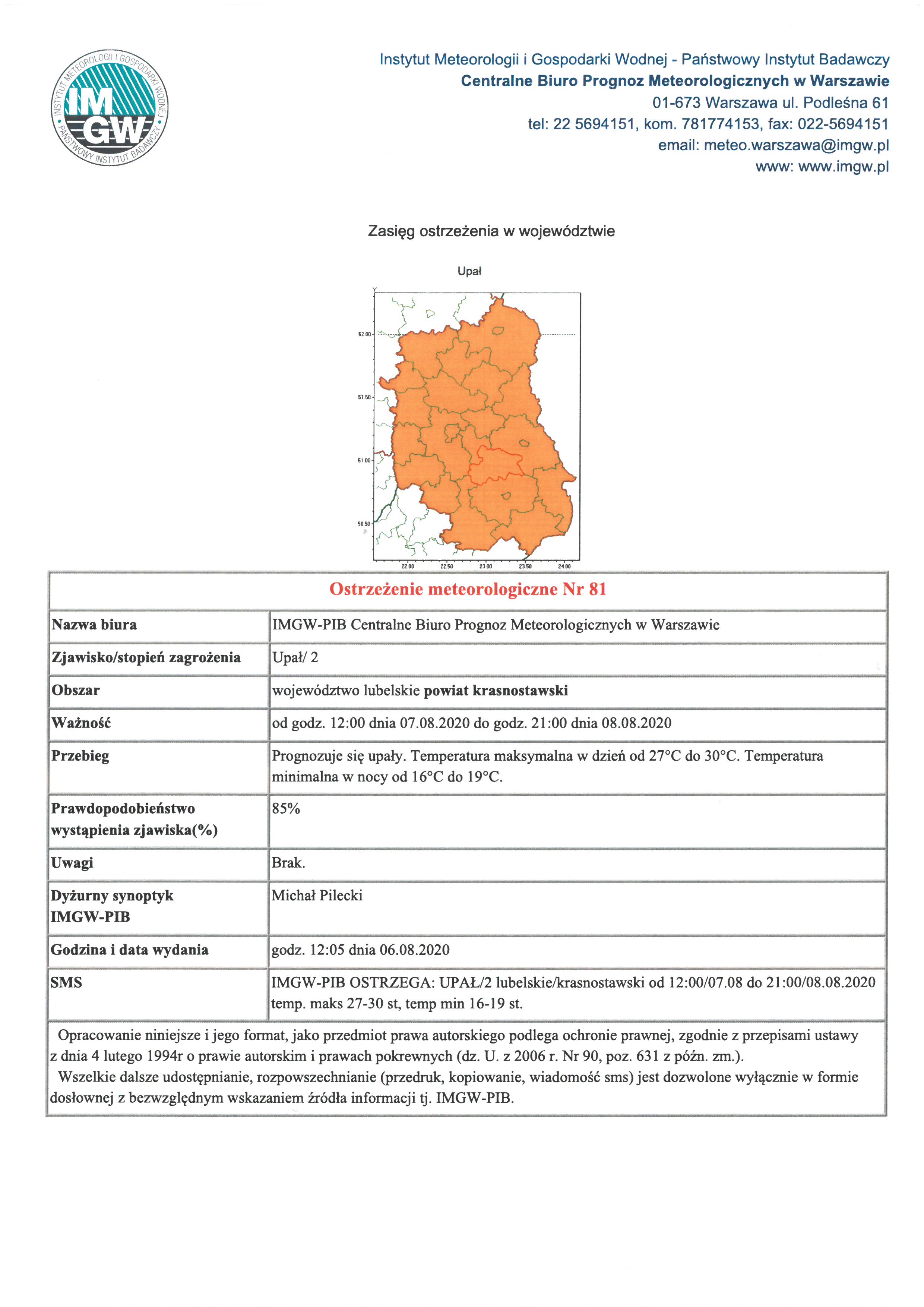 Ostrzezenie meteorologiczne